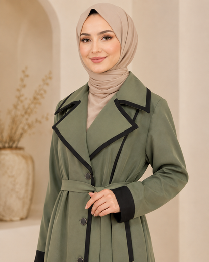 1247 مانطو جاكور أزرار - Khaki