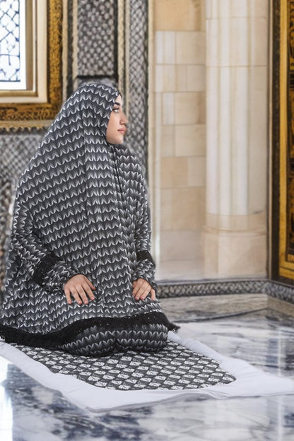 Sandy-Stoff Gebetsset mit gepolsterter Matte 701 - Grau