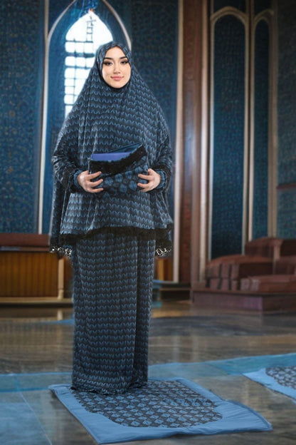 Sandy-Stoff Gebetsset mit gepolsterter Matte 701 - Türkis