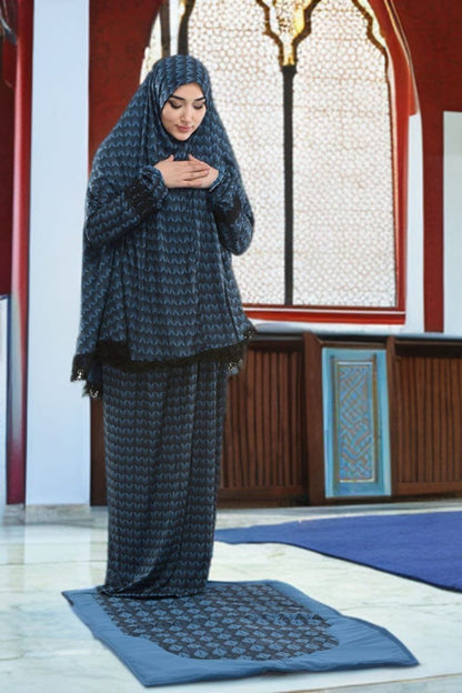 Sandy-Stoff Gebetsset mit gepolsterter Matte 701 - Türkis