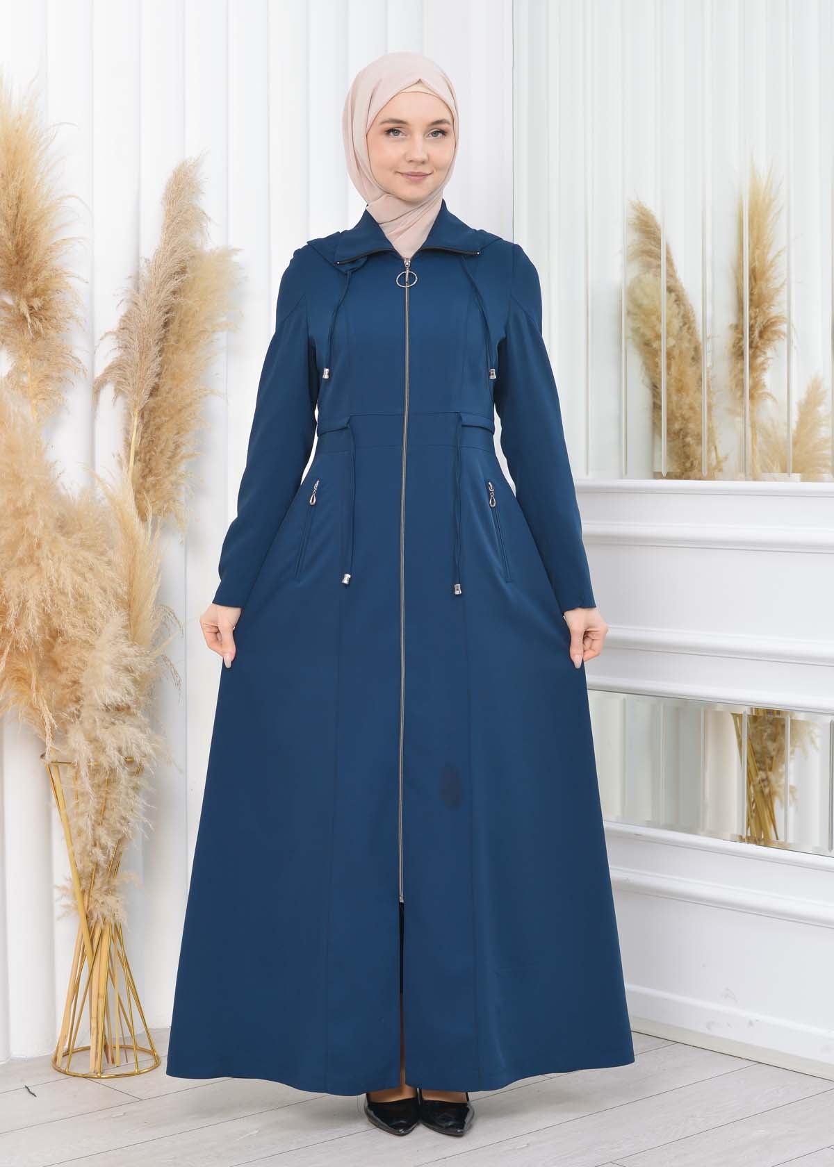 Damen Brada Frühlings-/Sommermantel mit Reißverschluss und Kapuze 1200 - Türkis