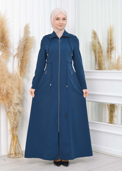 Damen Brada Frühlings-/Sommermantel mit Reißverschluss und Kapuze 1200 - Türkis