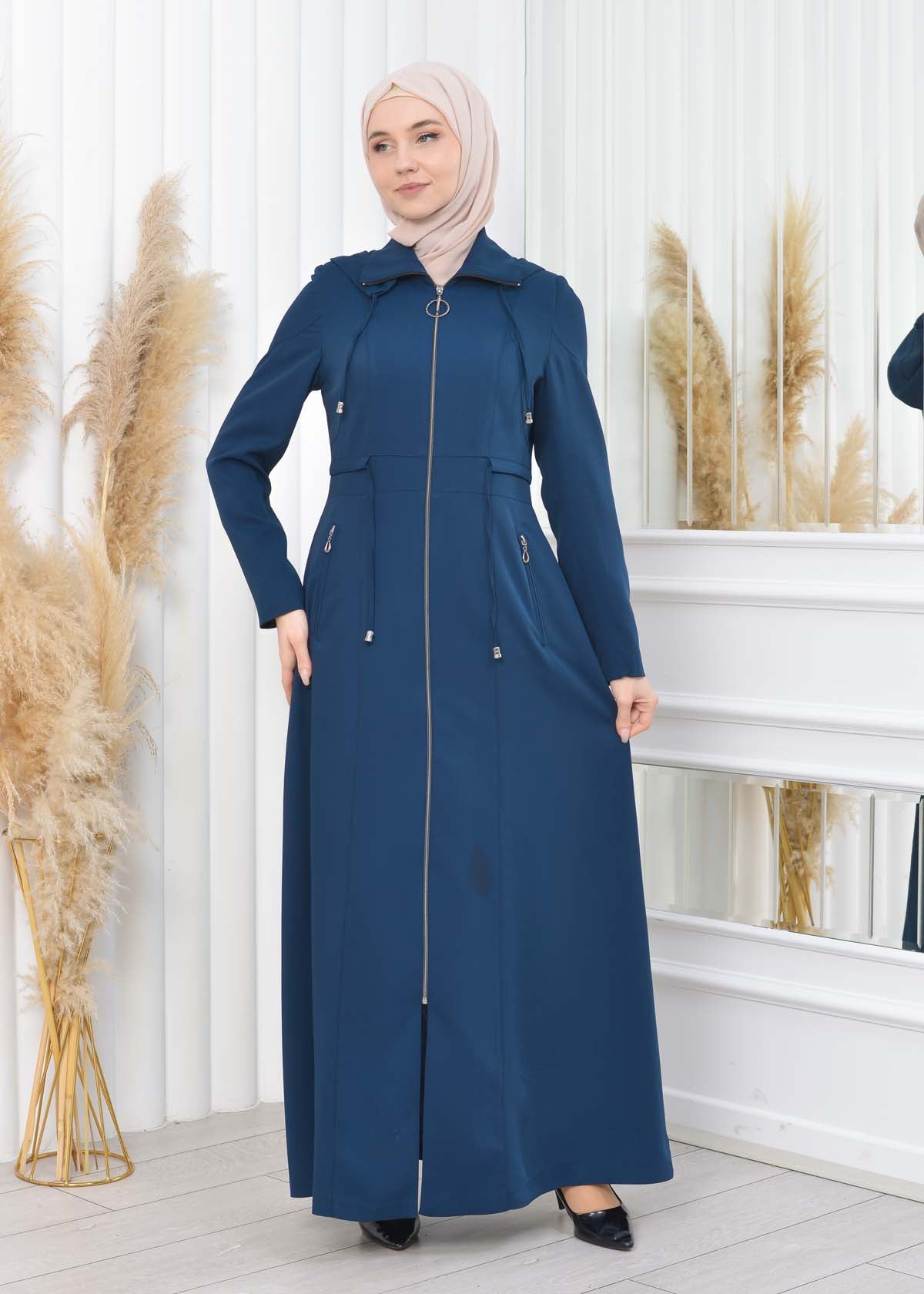 Damen Brada Frühlings-/Sommermantel mit Reißverschluss und Kapuze 1200 - Türkis