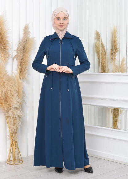 Damen Brada Frühlings-/Sommermantel mit Reißverschluss und Kapuze 1200 - Türkis