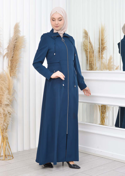 Damen Brada Frühlings-/Sommermantel mit Reißverschluss und Kapuze 1200 - Türkis