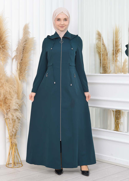 Damen Brada Frühlings-/Sommermantel mit Reißverschluss und Kapuze 1200 - Khaki