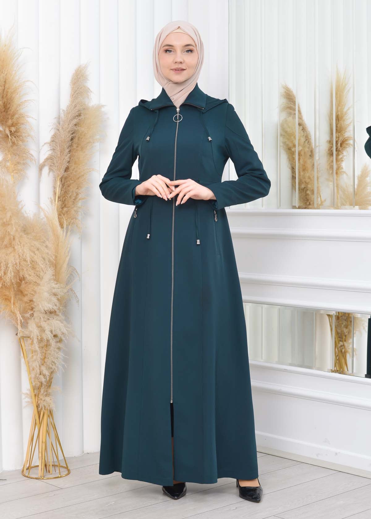 Damen Brada Frühlings-/Sommermantel mit Reißverschluss und Kapuze 1200 - Khaki