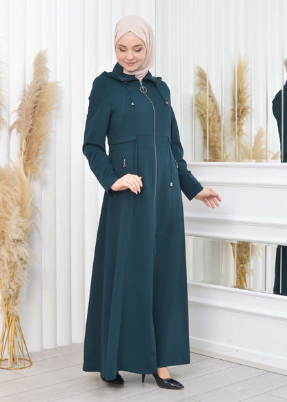 Damen Brada Frühlings-/Sommermantel mit Reißverschluss und Kapuze 1200 - Khaki