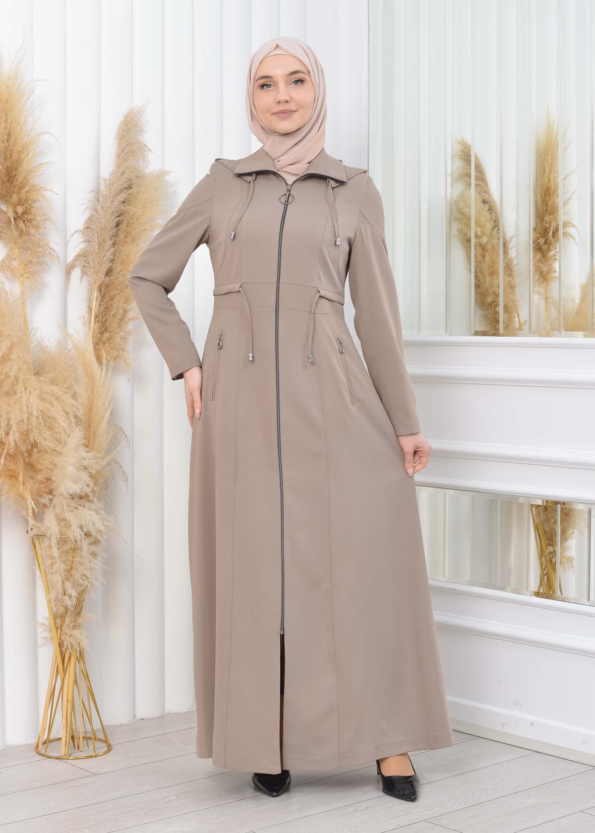 Damen Brada Frühlings-/Sommermantel mit Reißverschluss und Kapuze 1200 - Hellbraun