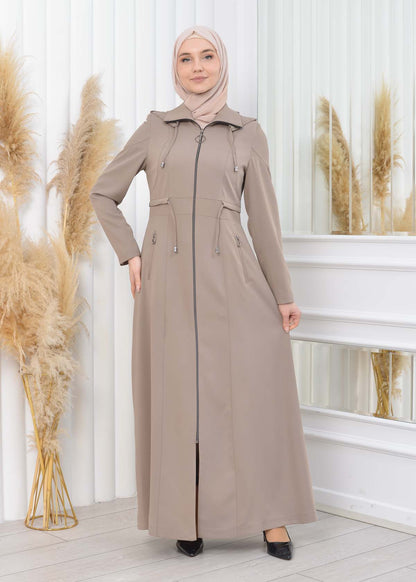 Damen Brada Frühlings-/Sommermantel mit Reißverschluss und Kapuze 1200 - Hellbraun