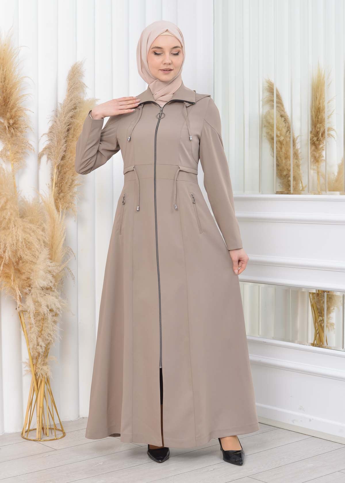 Damen Brada Frühlings-/Sommermantel mit Reißverschluss und Kapuze 1200 - Hellbraun