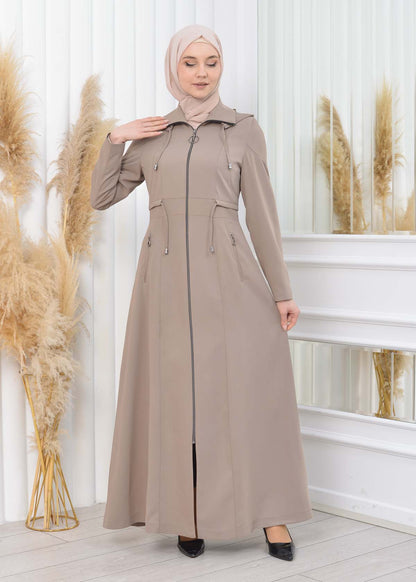 Damen Brada Frühlings-/Sommermantel mit Reißverschluss und Kapuze 1200 - Hellbraun