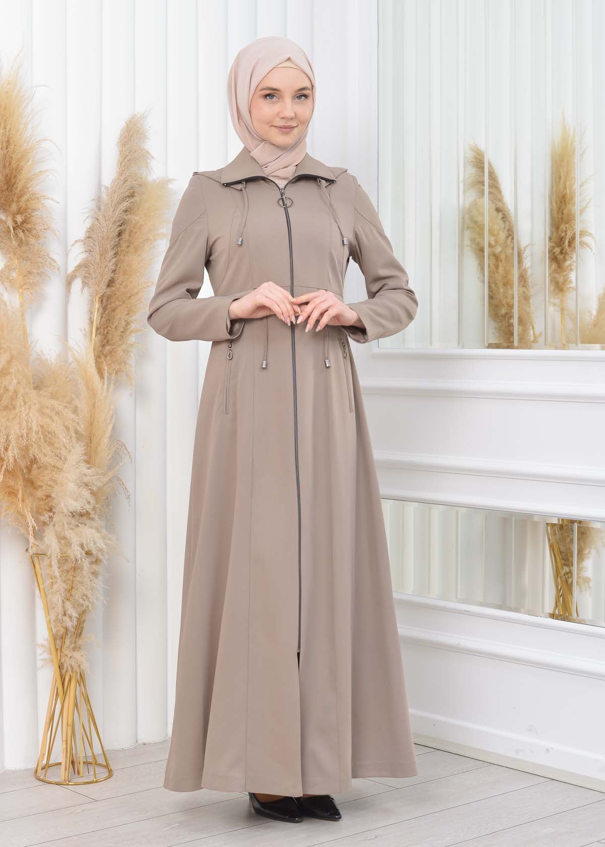 Damen Brada Frühlings-/Sommermantel mit Reißverschluss und Kapuze 1200 - Hellbraun