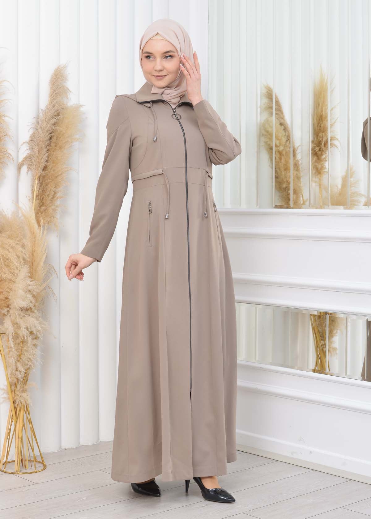 Damen Brada Frühlings-/Sommermantel mit Reißverschluss und Kapuze 1200 - Hellbraun