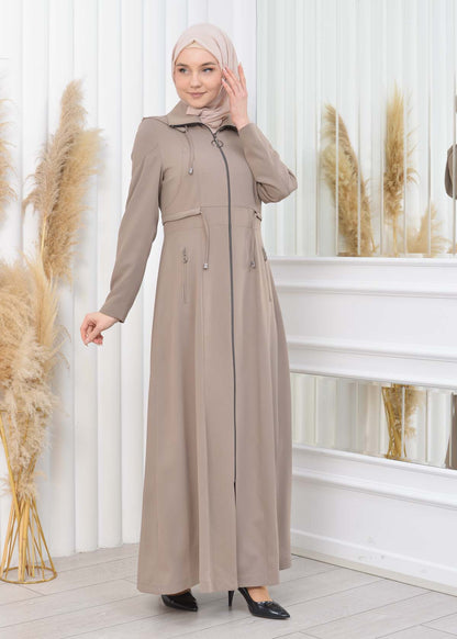 Damen Brada Frühlings-/Sommermantel mit Reißverschluss und Kapuze 1200 - Hellbraun