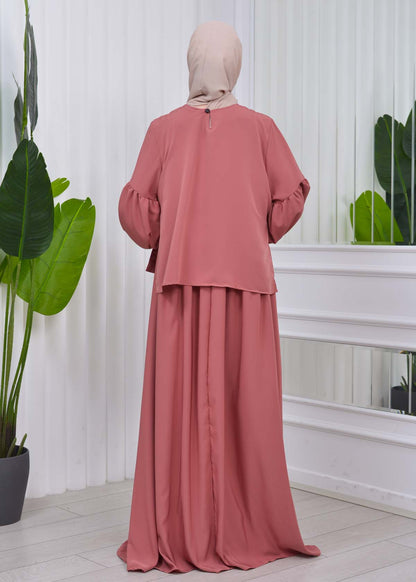 Lace up Sleeve Simple Hijab Dress 831 - Hellrosa