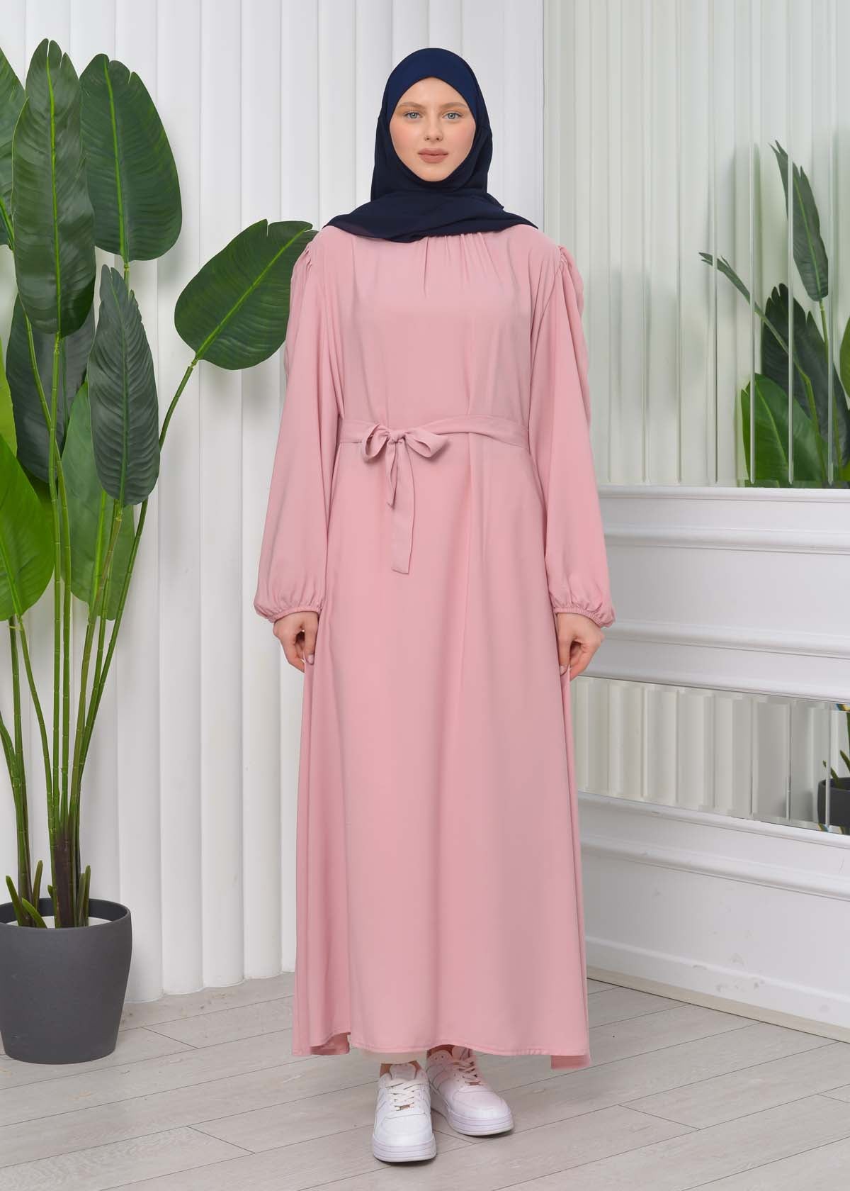 Simple & Long Hijab Dress 827 - Rosa