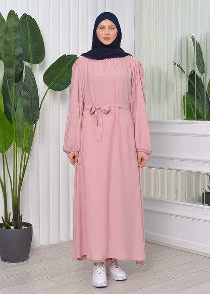 Simple & Long Hijab Dress 827 - Rosa