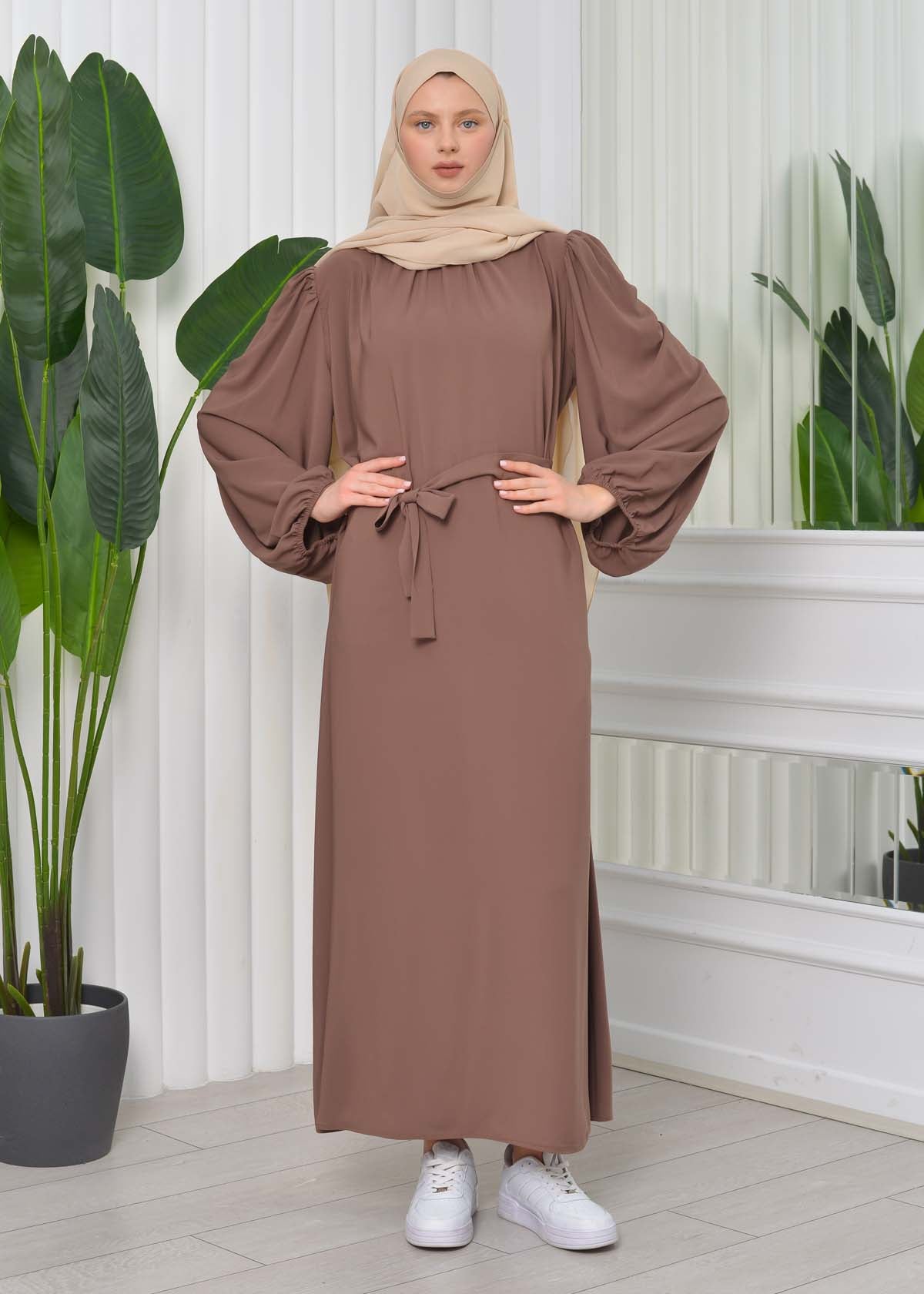 Simple & Long Hijab Dress 827 - Kaffee