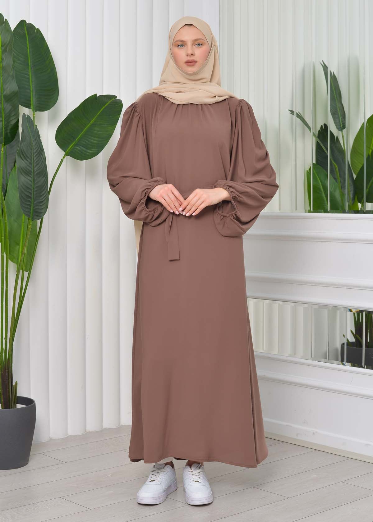 Simple & Long Hijab Dress 827 - Kaffee