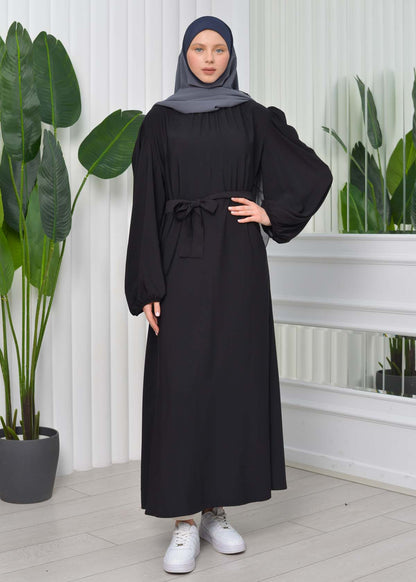 Simple & Long Hijab Dress 827 - Schwarz