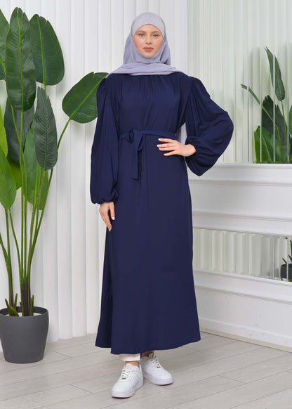 Simple & Long Hijab Dress 827 - Dunkelblau