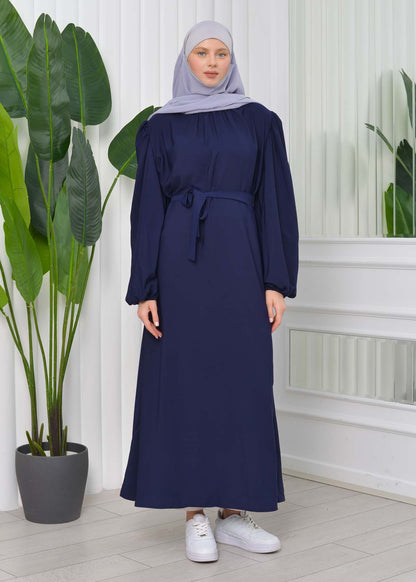 Simple & Long Hijab Dress 827 - Dunkelblau