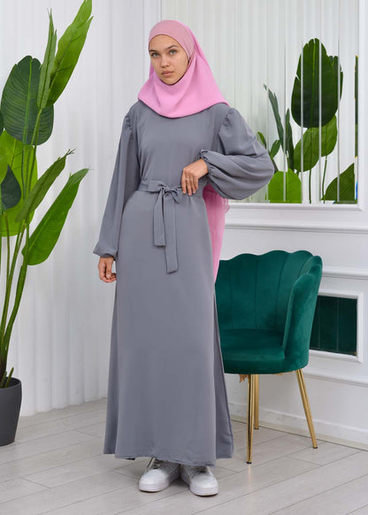 Simple & Long Hijab Dress 827 - Anthrazit