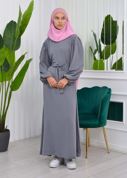 Simple & Long Hijab Dress 827 - Anthrazit