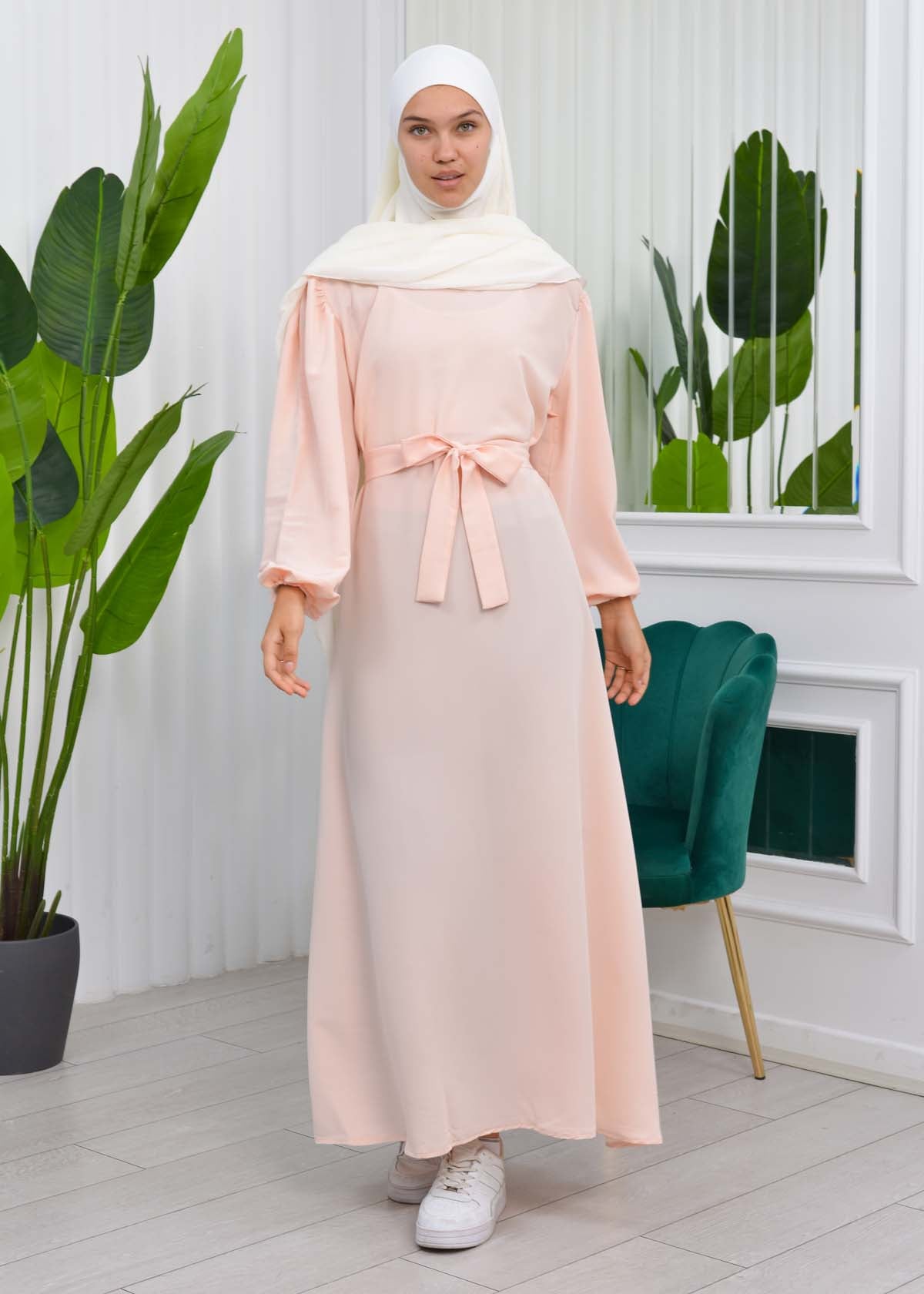 Simple & Long Hijab Dress 827 - Lachs