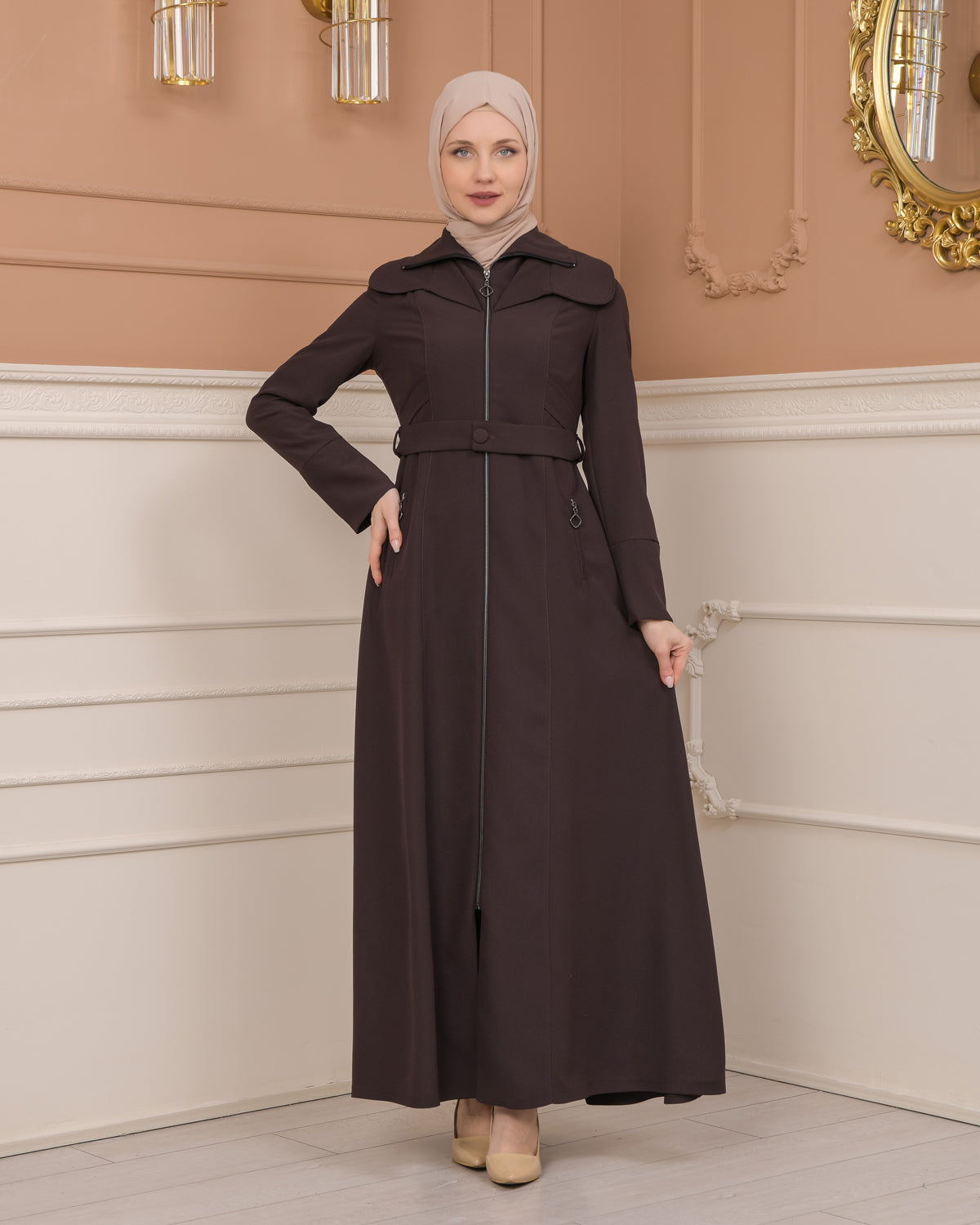 Übergangsmantel aus Clarita-Stoff mit Satinfutter (1224) - Lila