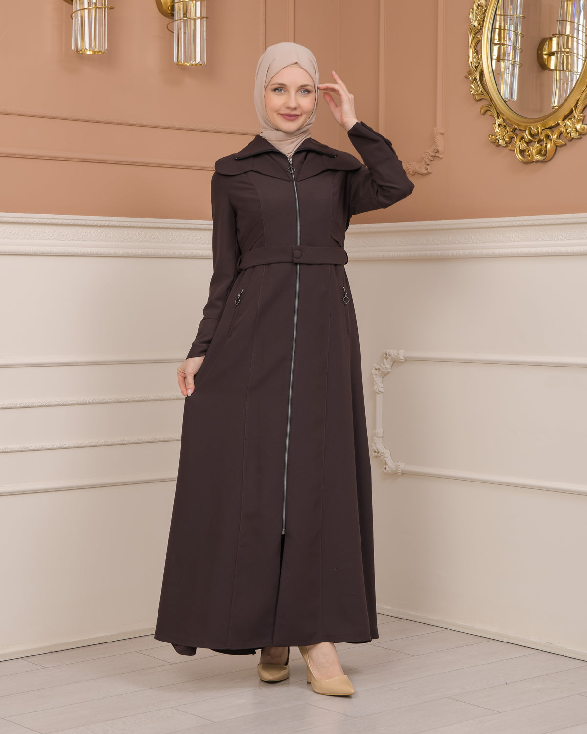 Übergangsmantel aus Clarita-Stoff mit Satinfutter (1224) - Lila