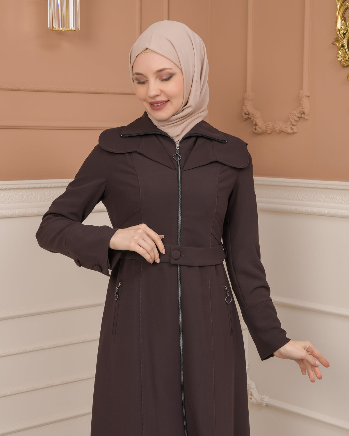 Übergangsmantel aus Clarita-Stoff mit Satinfutter (1224) - Lila