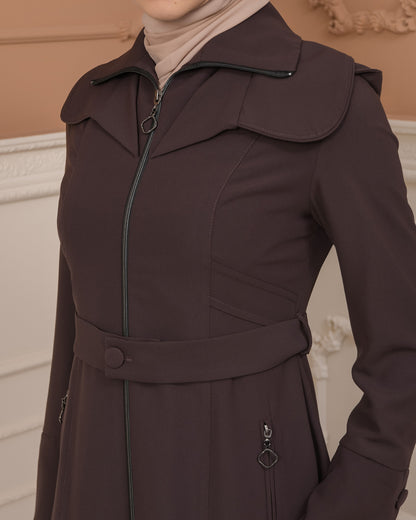 Übergangsmantel aus Clarita-Stoff mit Satinfutter (1224) - Lila