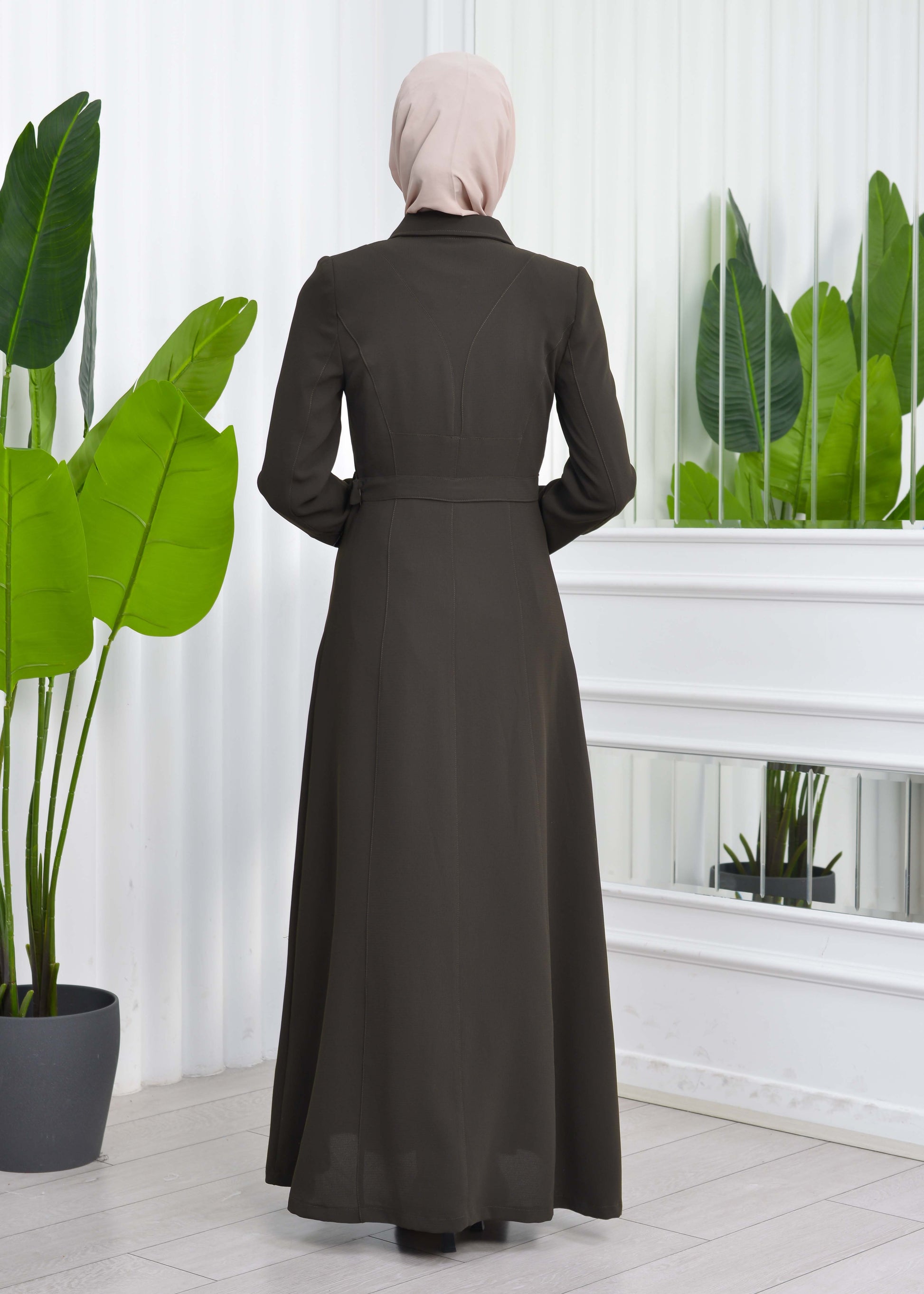 Manto aus Petek-Stoff mit Satinfutter 242 - Khaki