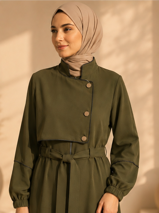 715  عباية صدر ردة - Khaki