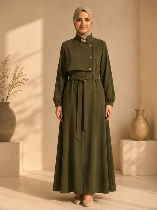 715  عباية صدر ردة - Khaki