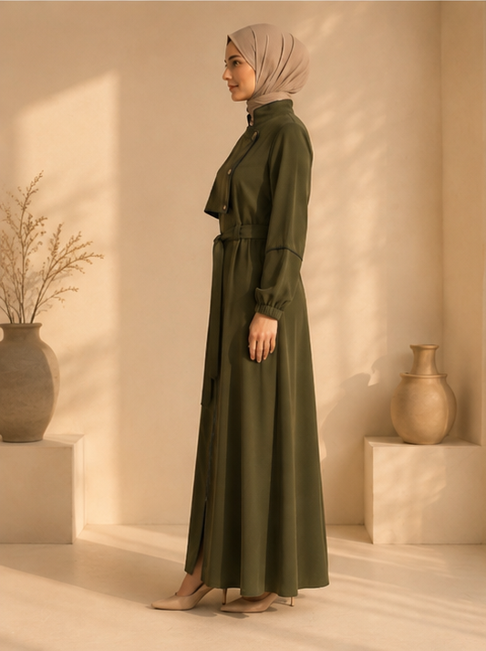 715  عباية صدر ردة - Khaki