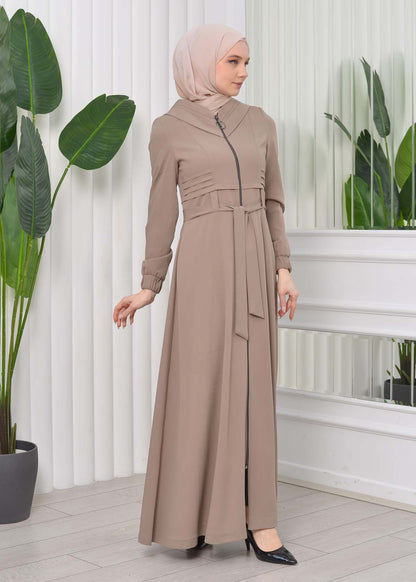 Brada-Mantel mit Royal-Kragen und Kapuze 1204 - Beige