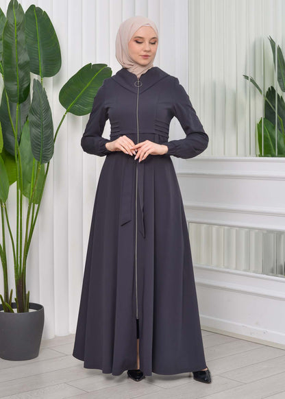 Brada-Mantel mit Royal-Kragen und Kapuze 1204 - Dunkelgrau