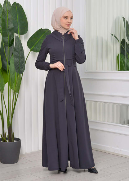 Brada-Mantel mit Royal-Kragen und Kapuze 1204 - Dunkelgrau