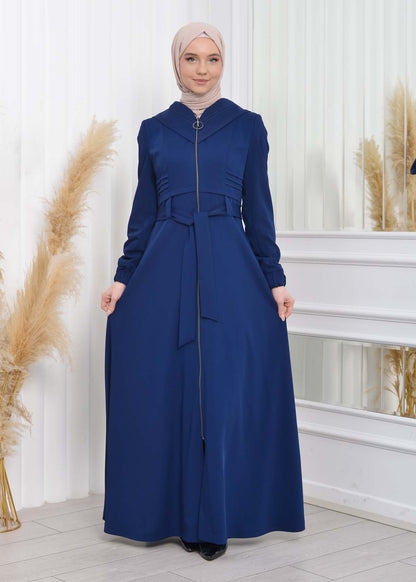 Brada-Mantel mit Royal-Kragen und Kapuze 1204 - Blau