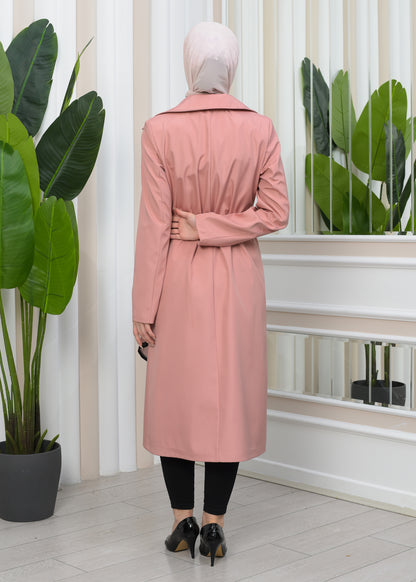 Wasserabweisender Parachute-Trenchcoat mit Satinfutter 1347 - Rosa