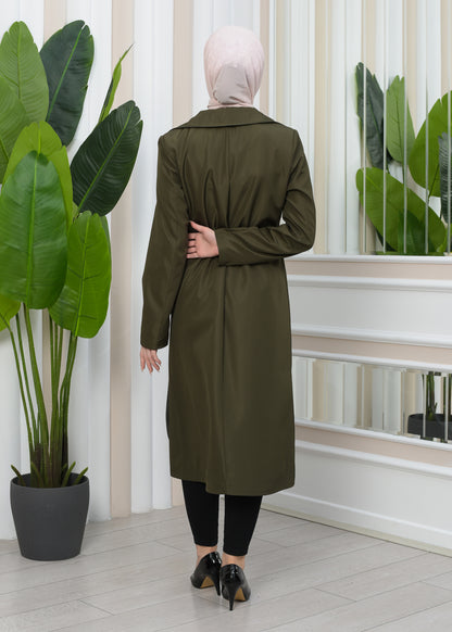 Wasserabweisender Parachute-Trenchcoat mit Satinfutter 1347 - Khaki