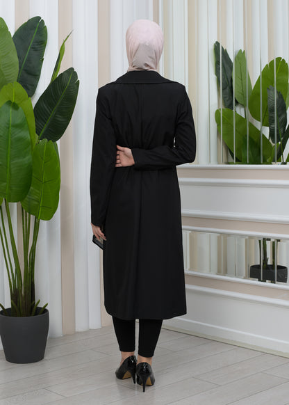 Wasserabweisender Parachute-Trenchcoat mit Satinfutter 1347 - Schwarz