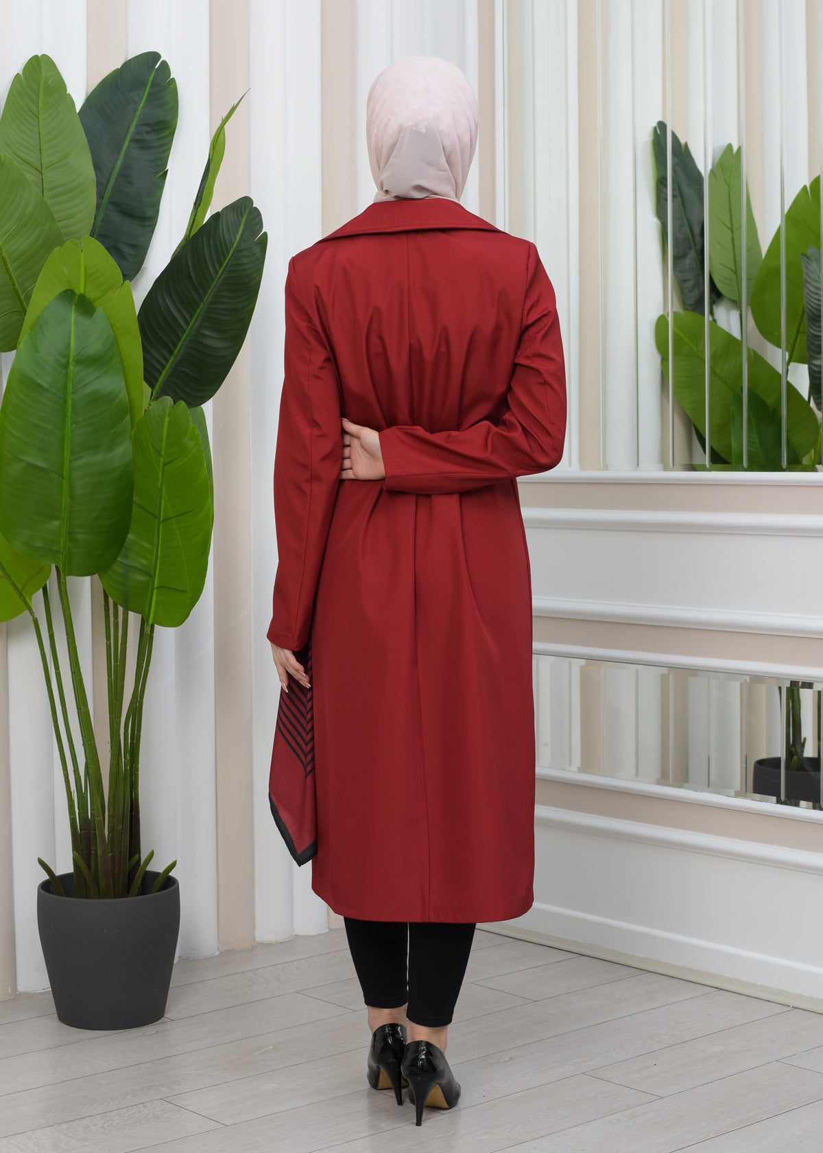 Wasserabweisender Parachute-Trenchcoat mit Satinfutter 1347 - Bordeaux