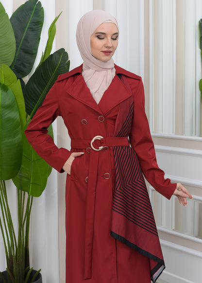 Wasserabweisender Parachute-Trenchcoat mit Satinfutter 1347 - Bordeaux