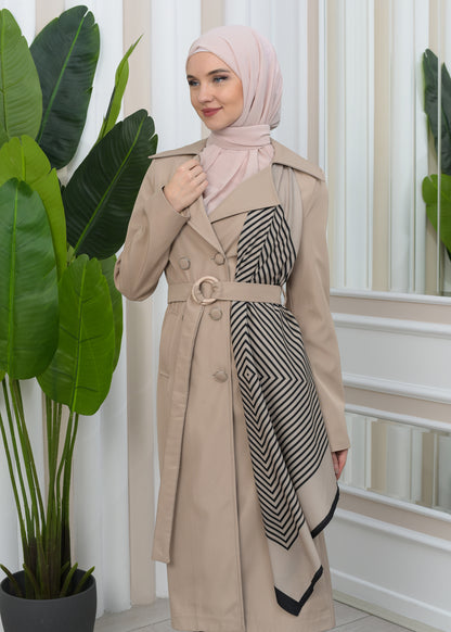 Wasserabweisender Parachute-Trenchcoat mit Satinfutter 1347 - Beige