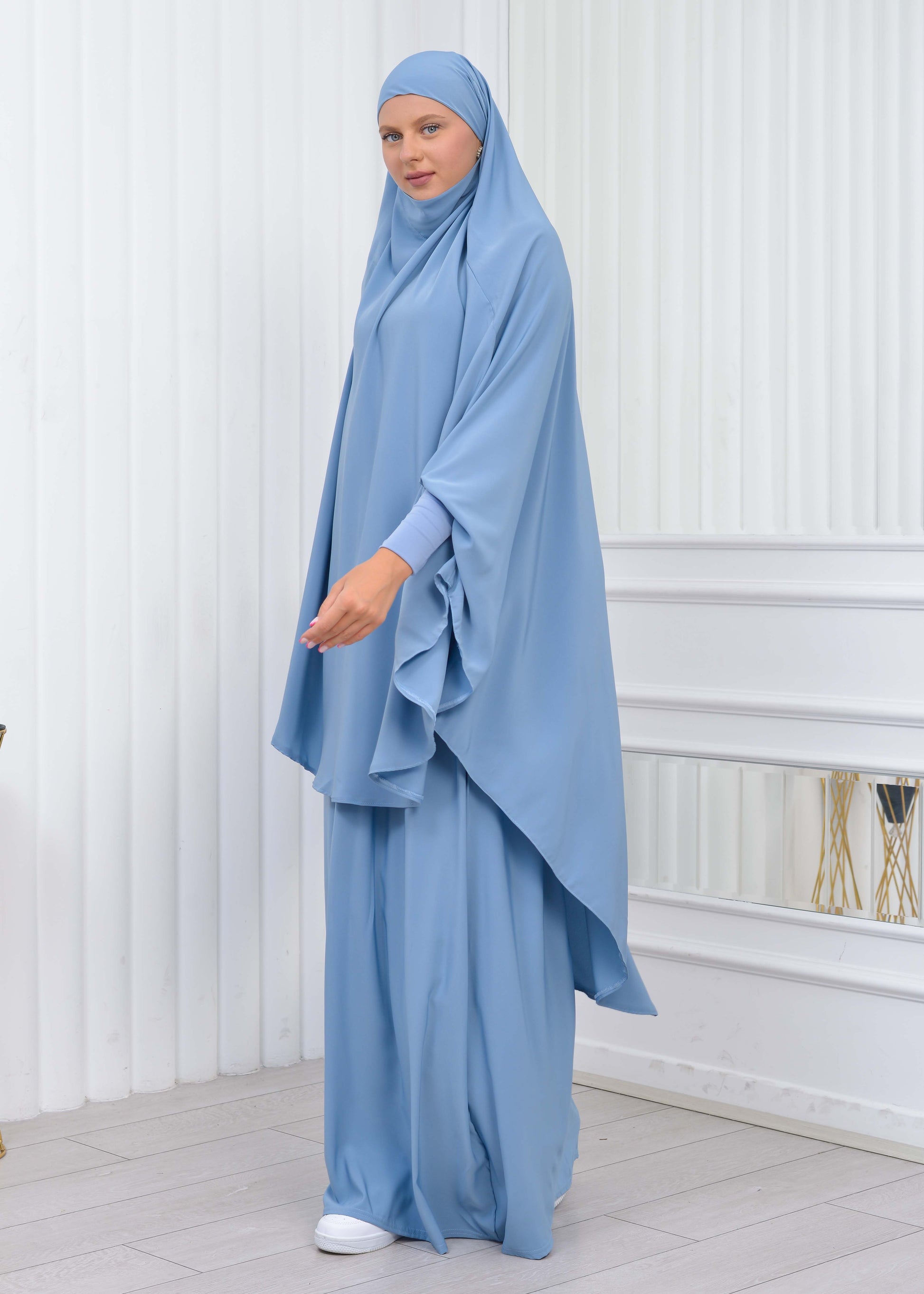 ISLAMIC WEARING Hijab 2Pieces Madine LIGRA Sleeve 822 - Babyblau