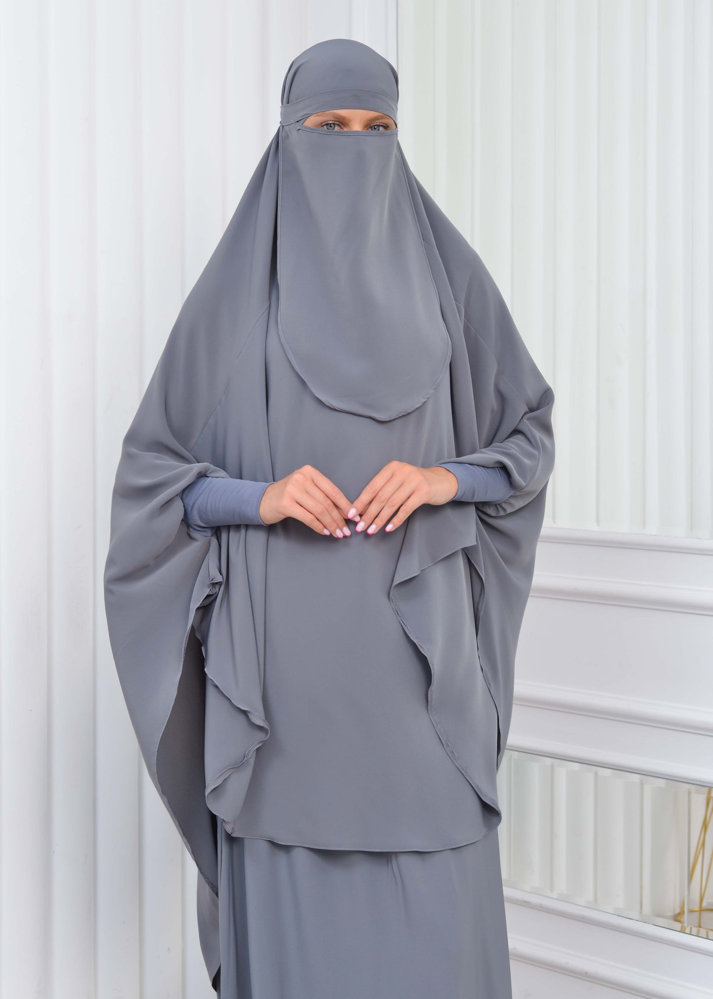 ISLAMIC WEARING Hijab 2Pieces Madine LIGRA Sleeve 822 - Anthrazit